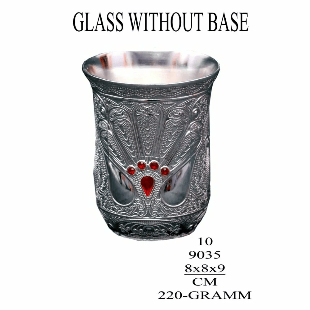 Metal Silver Water glass without base, For Home hotel and restaurant