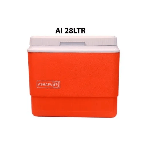 Orange Plastic Insulated Ice And Storage Box, Capacity: 28 Ltr