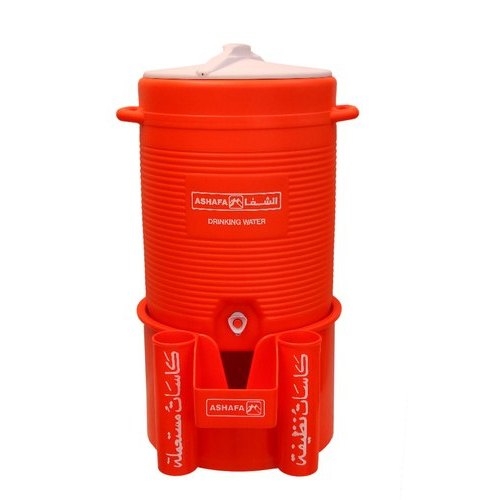 Plastic Orange Ashafa Imported Flask With Stand, Capacity: 40 Ltr