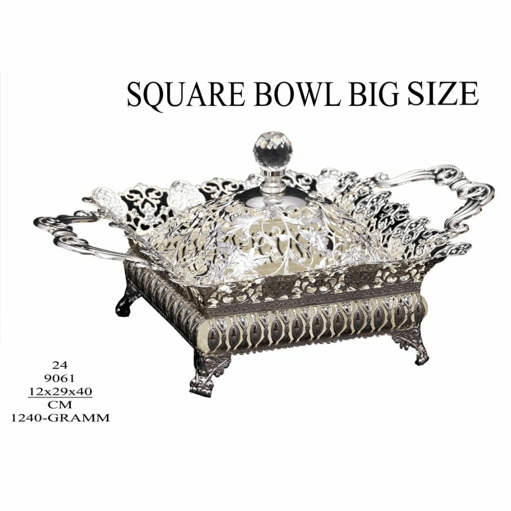 Popular silver metal Square Bowl, For home hotel and restaurant